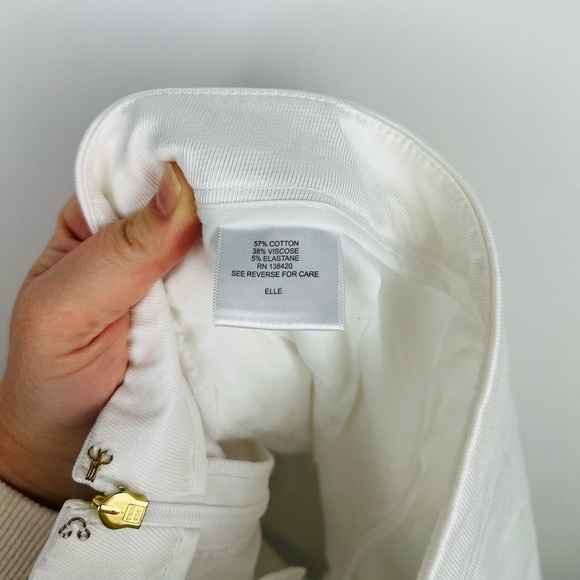 NWT Per Se By Carlisle Angelina White Wide Leg Split Hem Casual Resort Pants - Picture 6 of 7